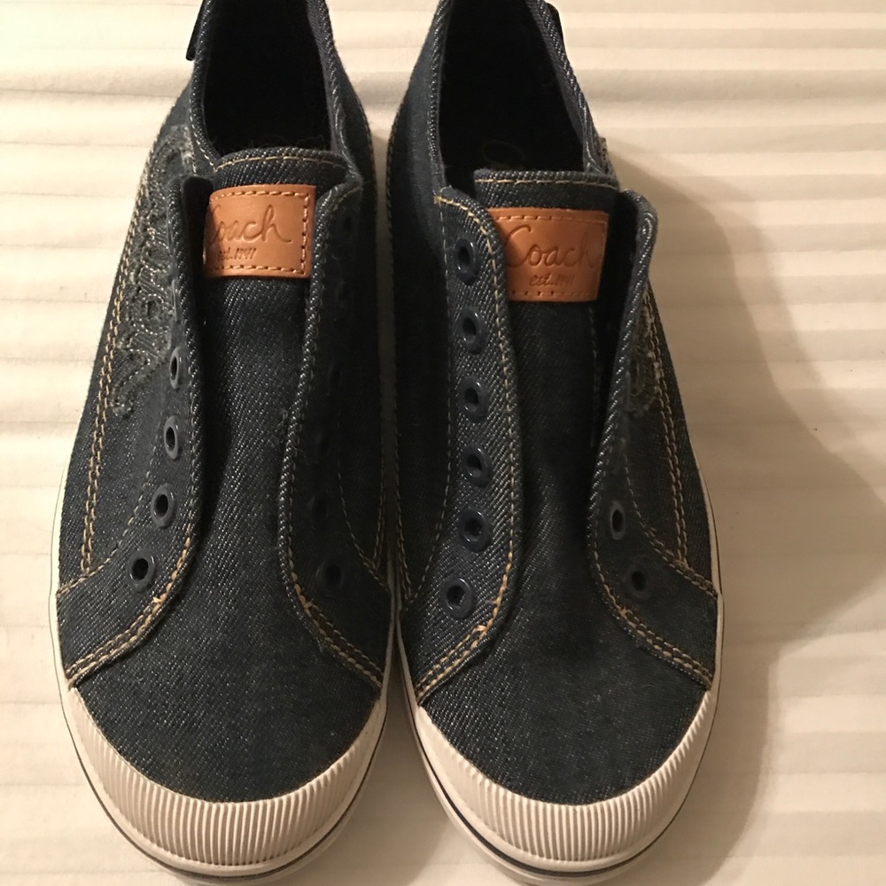 * Blue Coach Flats Size 6 *
